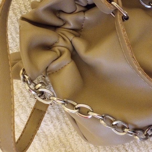 EUC_Small Taupe Singed Handbag/CrossBody - Picture 12 of 13